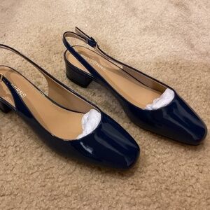 Wayderns Chunky Heel Slingback Pumps